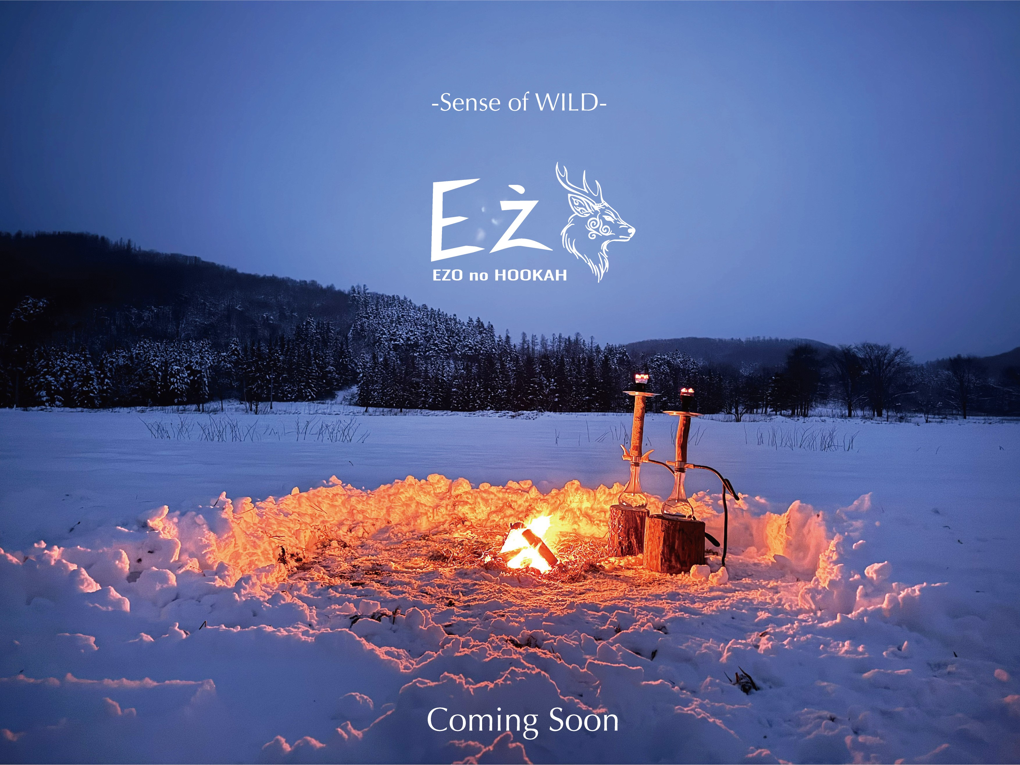 北海道の自然の中に置かれたEZO no Hookah